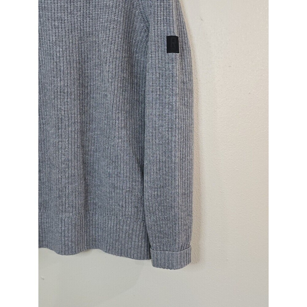 Rhone Sweater Mens Medium Gray Wool Cashmere Ribbed Crewneck Luxury - Picture 5 of 10